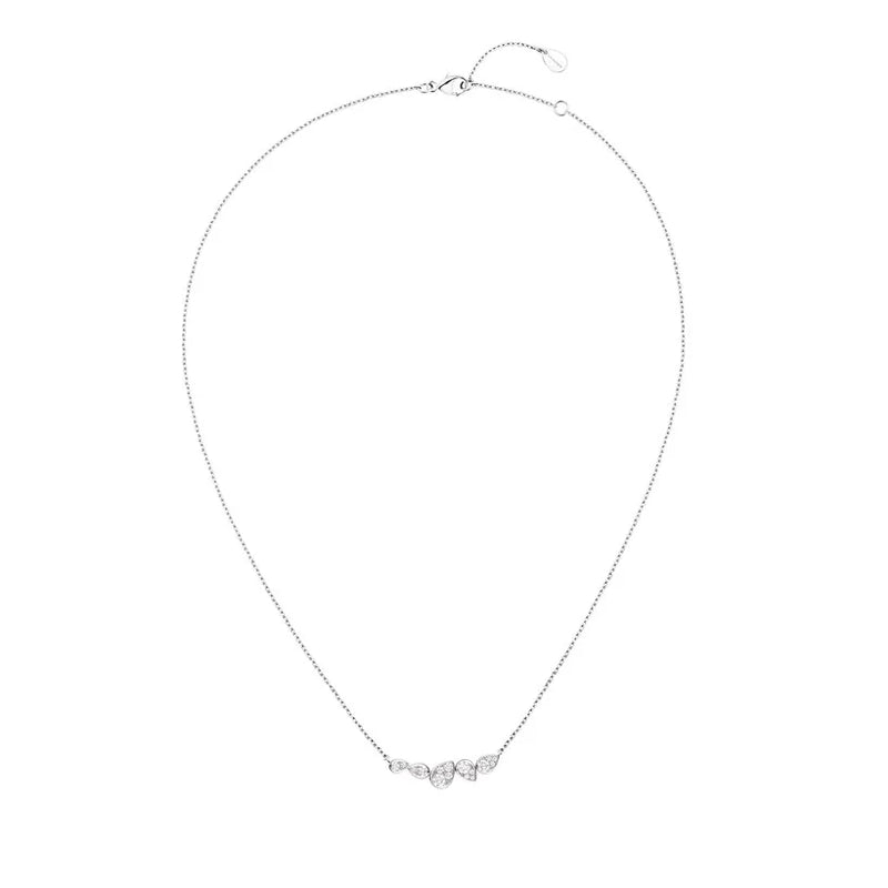 Cluster Teardrop Pendant Necklace White Gold