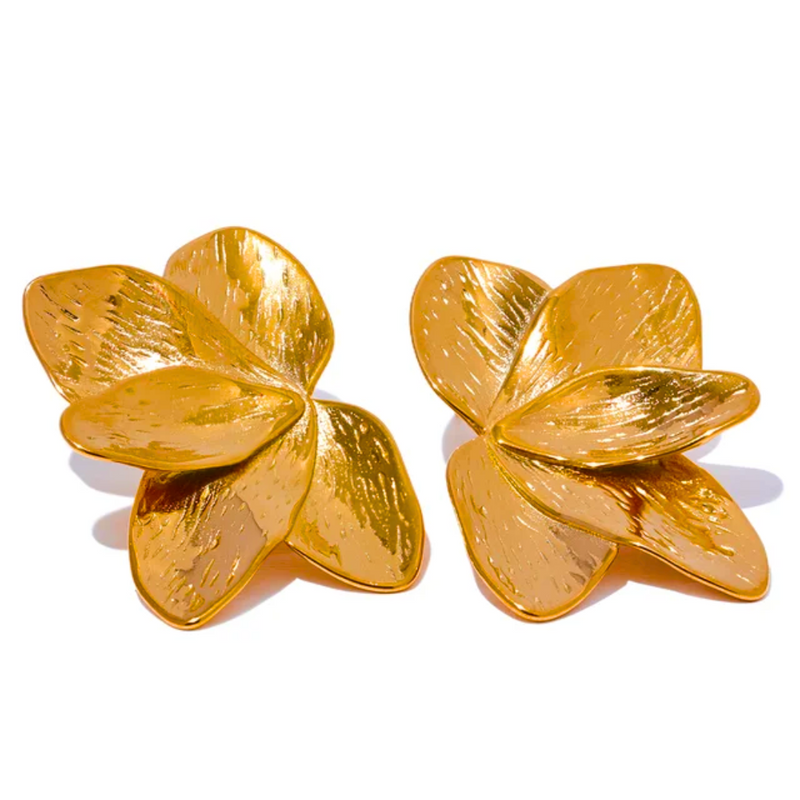 Gold Flower Earrings