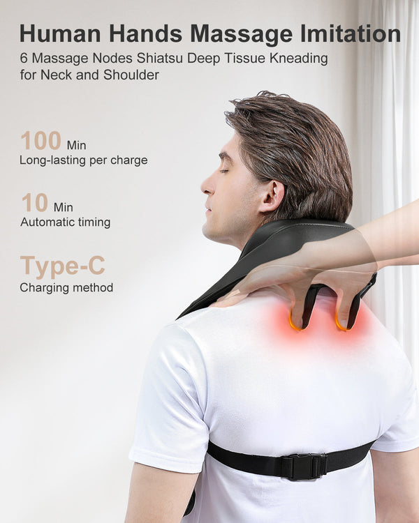 Cordless Neck Shoulder Massager with Heat