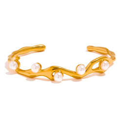 Twist  Pearl Cuff Bracelet