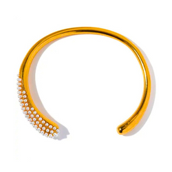 18K Gold Pearls Bracelet