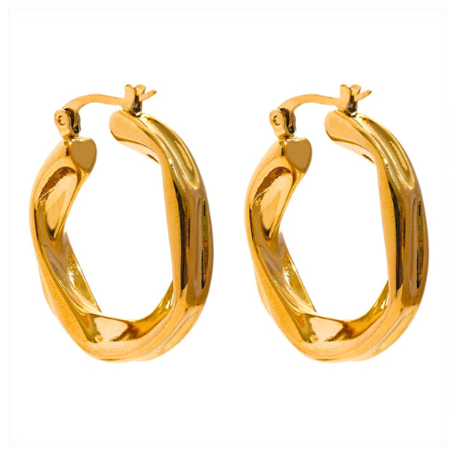 Gold Crew Huggies Earrings