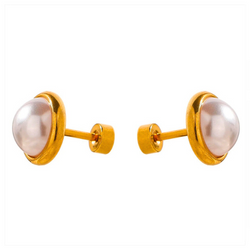 White Freshwater Pearl Stud Earrings