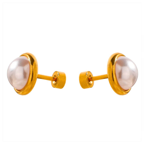 White Freshwater Pearl Stud Earrings