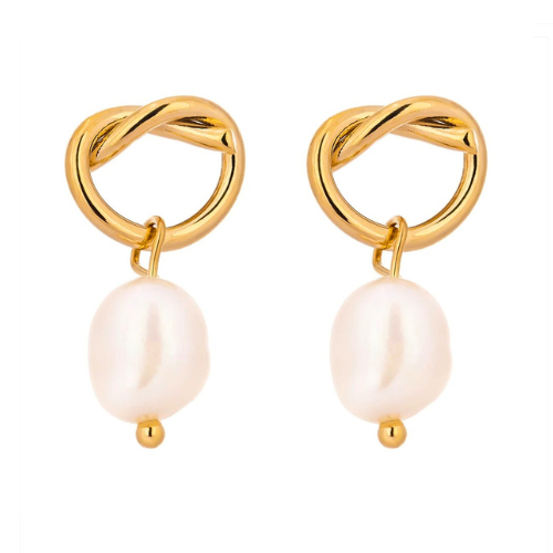 Classic Pearl Lever Hoop Earrings