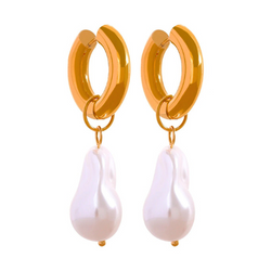 Circle Drop Pearls Earrings