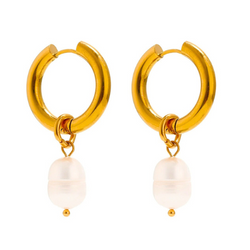 Pearl Hoop Earrings