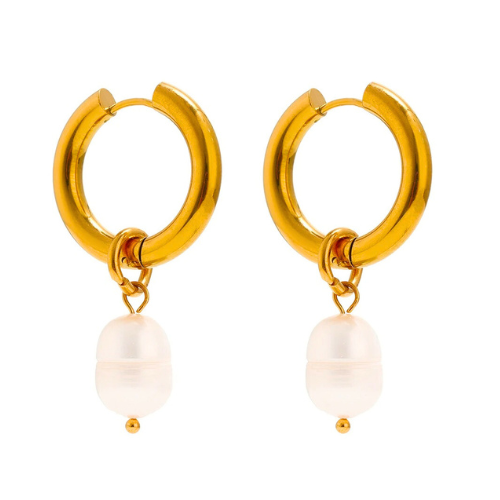 Pearl Hoop Earrings