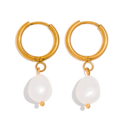 Natural Pearl Pendant Earrings