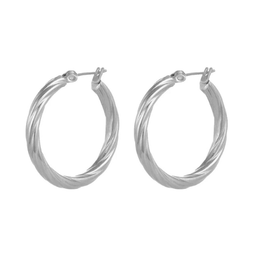 18K Gold Plated Twist Hoop Earrings