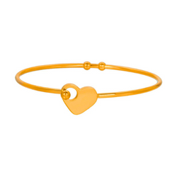 Heart Charm Thick Bangle