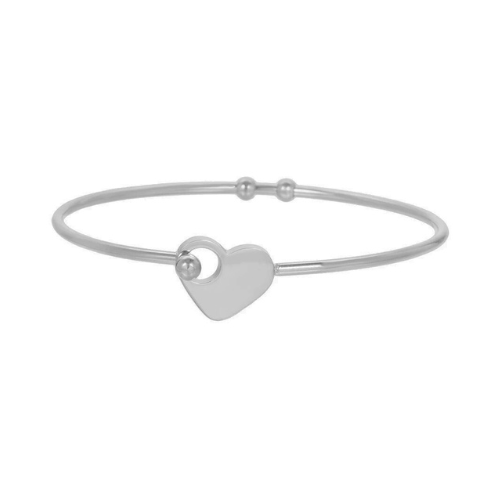 Heart Charm Thick Bangle