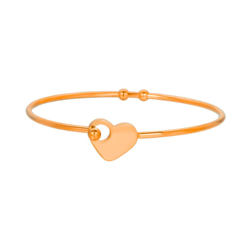 Heart Charm Thick Bangle