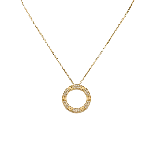 Screw Paved Circle Pendant