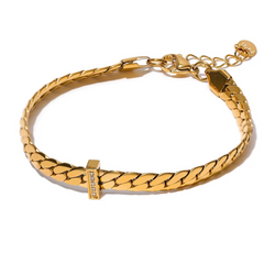 18K Gold Plated Cuban Chain Stainless Steel Bracelet