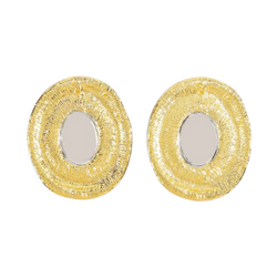 Irregular Round Colorblock Earrings