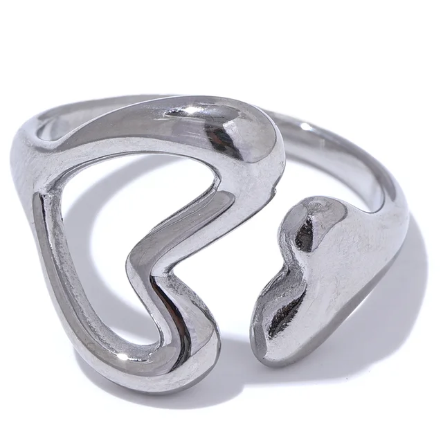 Chic Hollow Stainless Steel Heart Ring