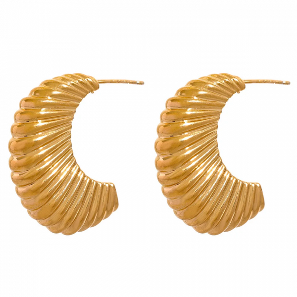 Golden Stud Statement Earrings