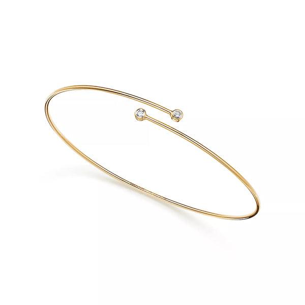 Diamond Hoop Single-row Bangle