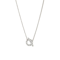 Initial Letter Pendant Necklace White Gold