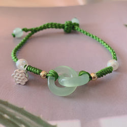 Green Jade Interlocking Circles Bracelet