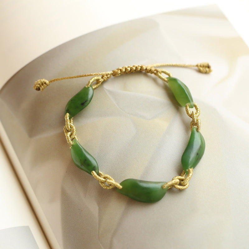 Natural Vivid Green Jade Bracelet