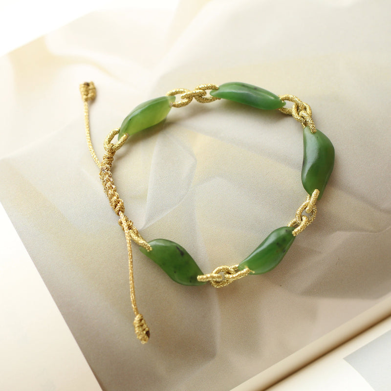 Natural Vivid Green Jade Bracelet