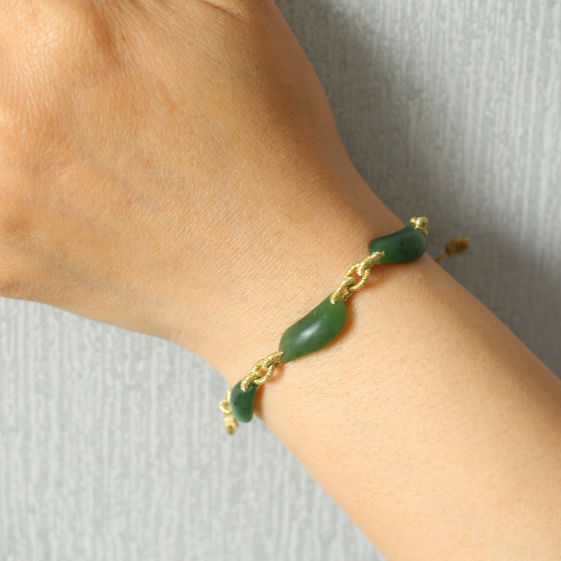 Natural Vivid Green Jade Bracelet