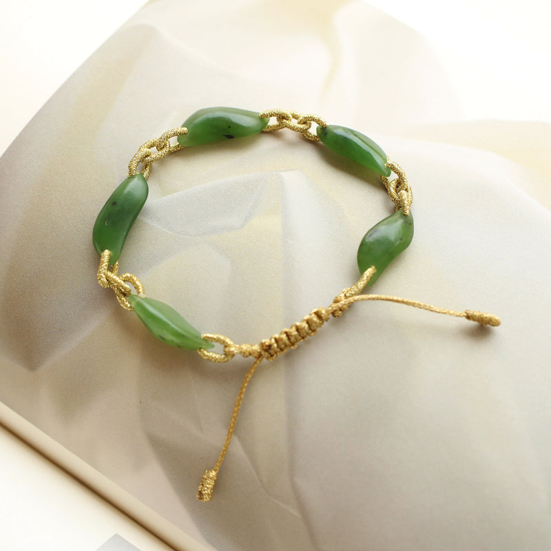 Natural Vivid Green Jade Bracelet