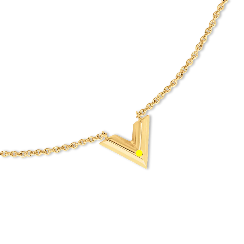 Gold V Pendant Necklace Minimalist Design