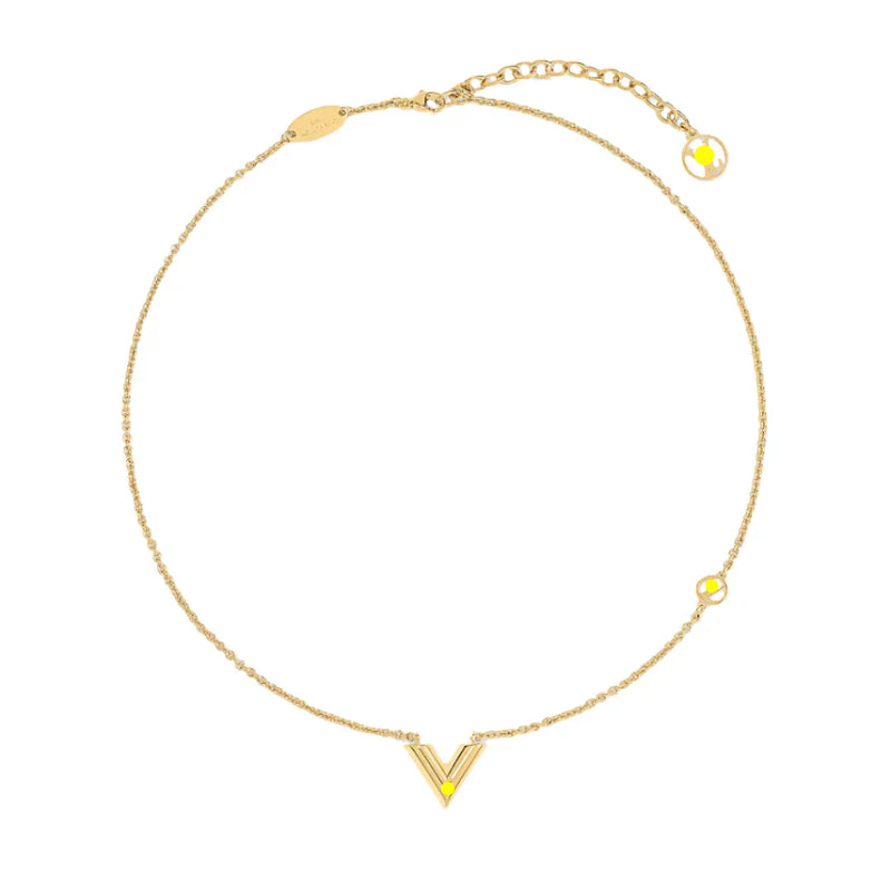 Gold V Pendant Necklace Minimalist Design