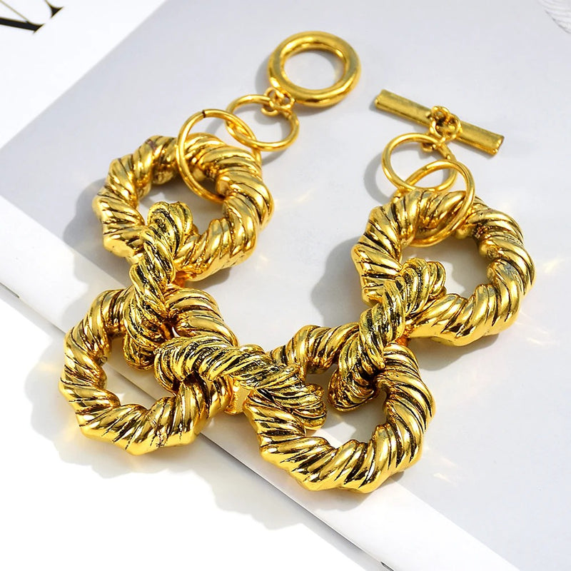 Gold Metal Hoops Bracelet