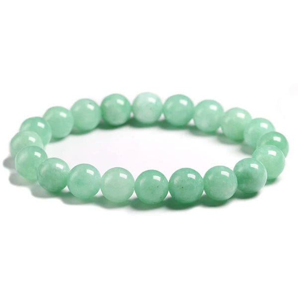 Natural Burmese Green Jade Round Beads Bracelet