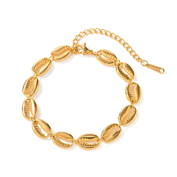 Stainless Steel Hollow Shell Gold Color Bracelet