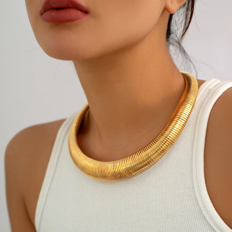 Twiste Torques Choker Necklace