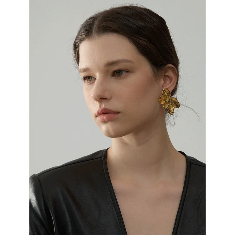 Gold Flower Earrings