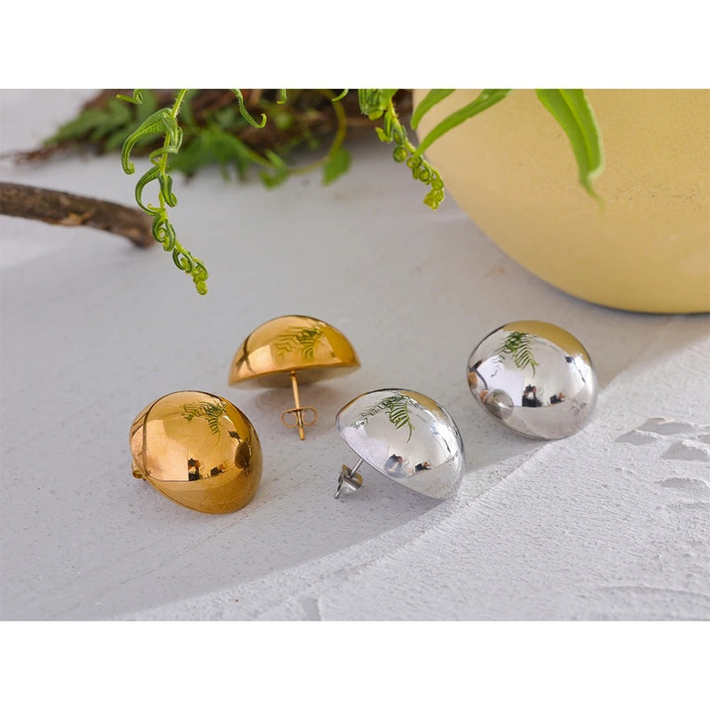 Round Stud Earrings