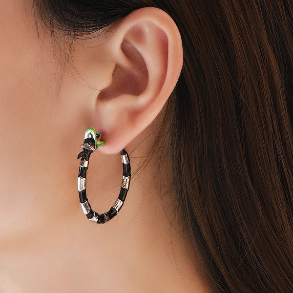 Halloween Creative Beetlejuice Hoop Earrings