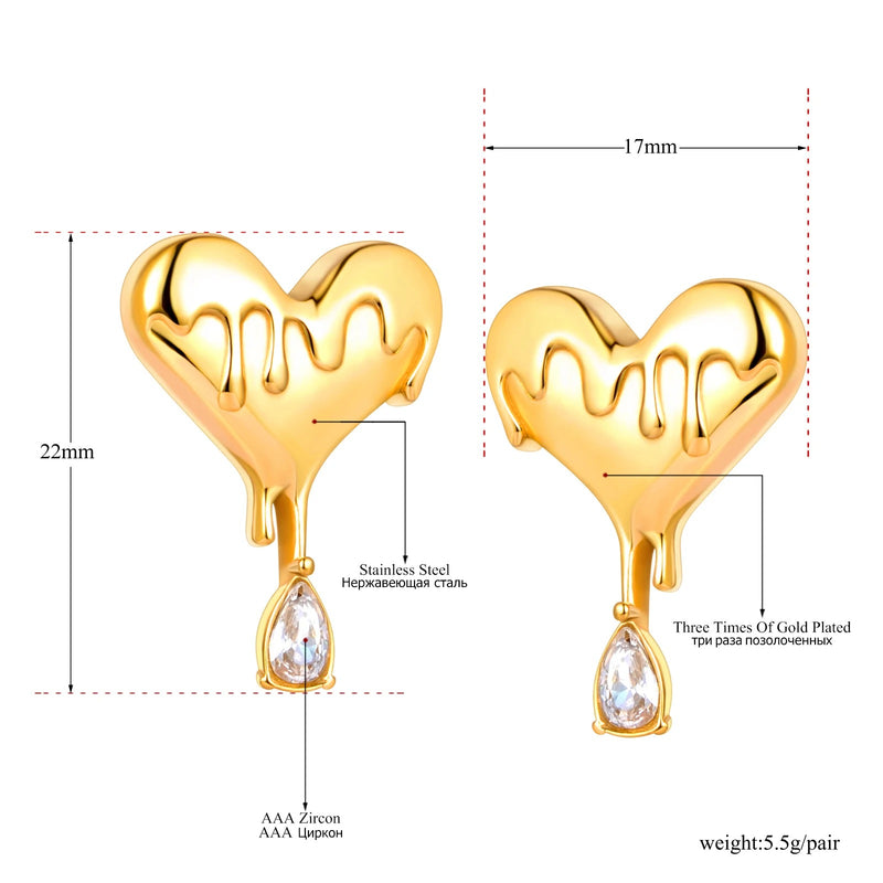 Heart Drop Earrings