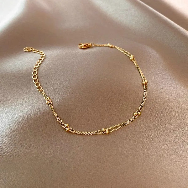 Vintage Gold-Plated Ball Cuff Bracelet: Timeless Elegance for Women