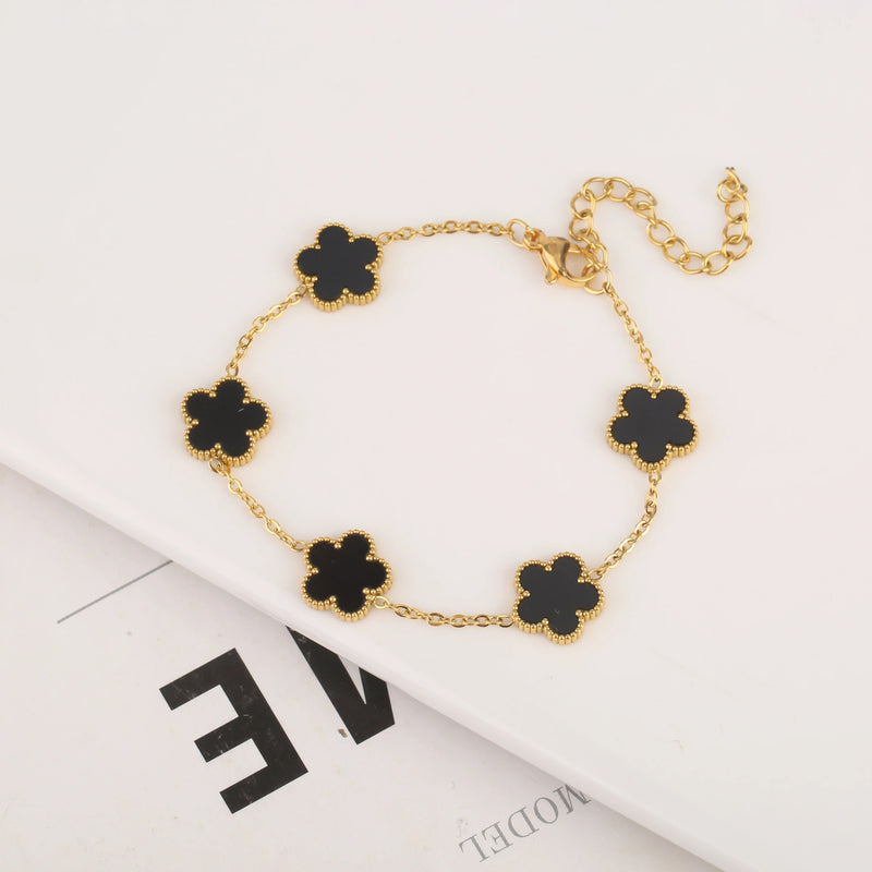 Flower Charm Natural Bracelet