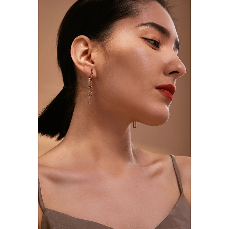 Minimalist Paperclip Link Chain Earrings