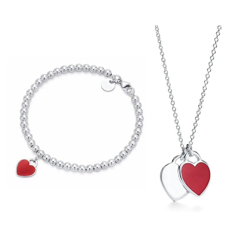 Heart Tag Bead Bracelet