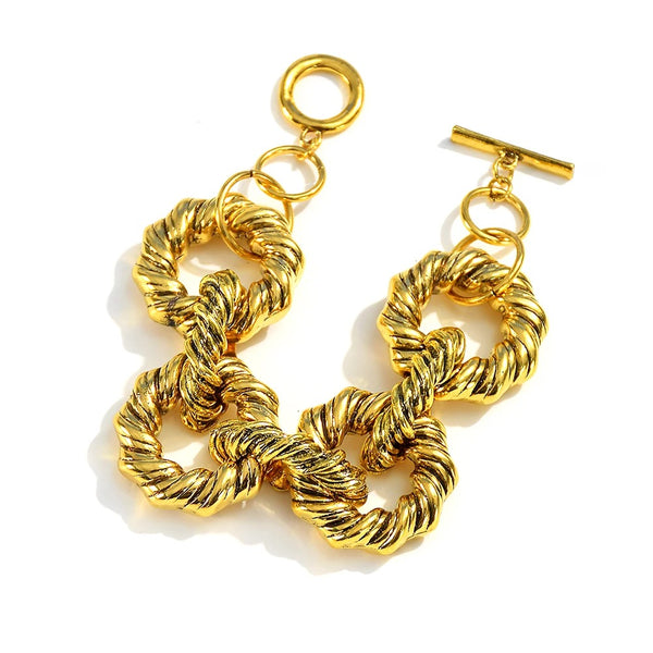 Gold Metal Hoops Bracelet