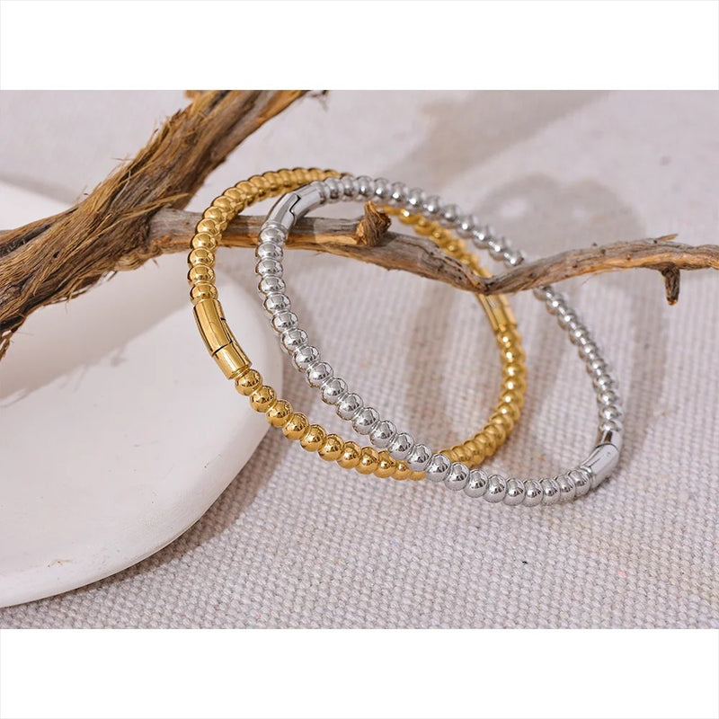 Handcrafted Stainless Steel Bracelet Bangle with Charm