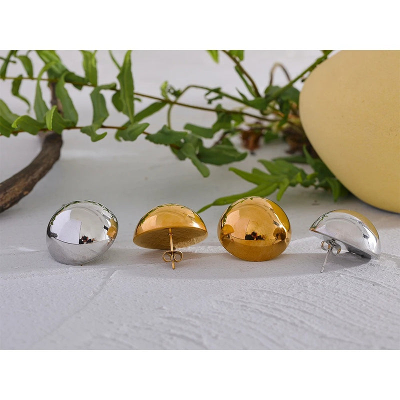 Round Stud Earrings