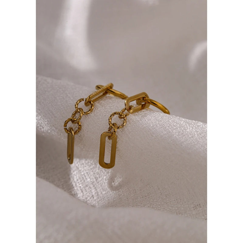 Minimalist Paperclip Link Chain Earrings