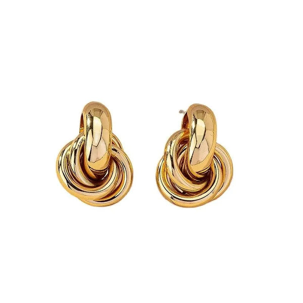 Gold and Silver Earrings Tones with Shiny Plating Cute Daily Wear Studs for Women