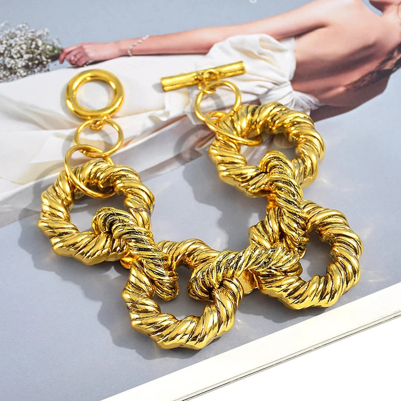 Gold Metal Hoops Bracelet