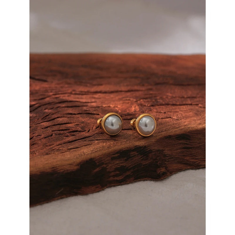 White Freshwater Pearl Stud Earrings